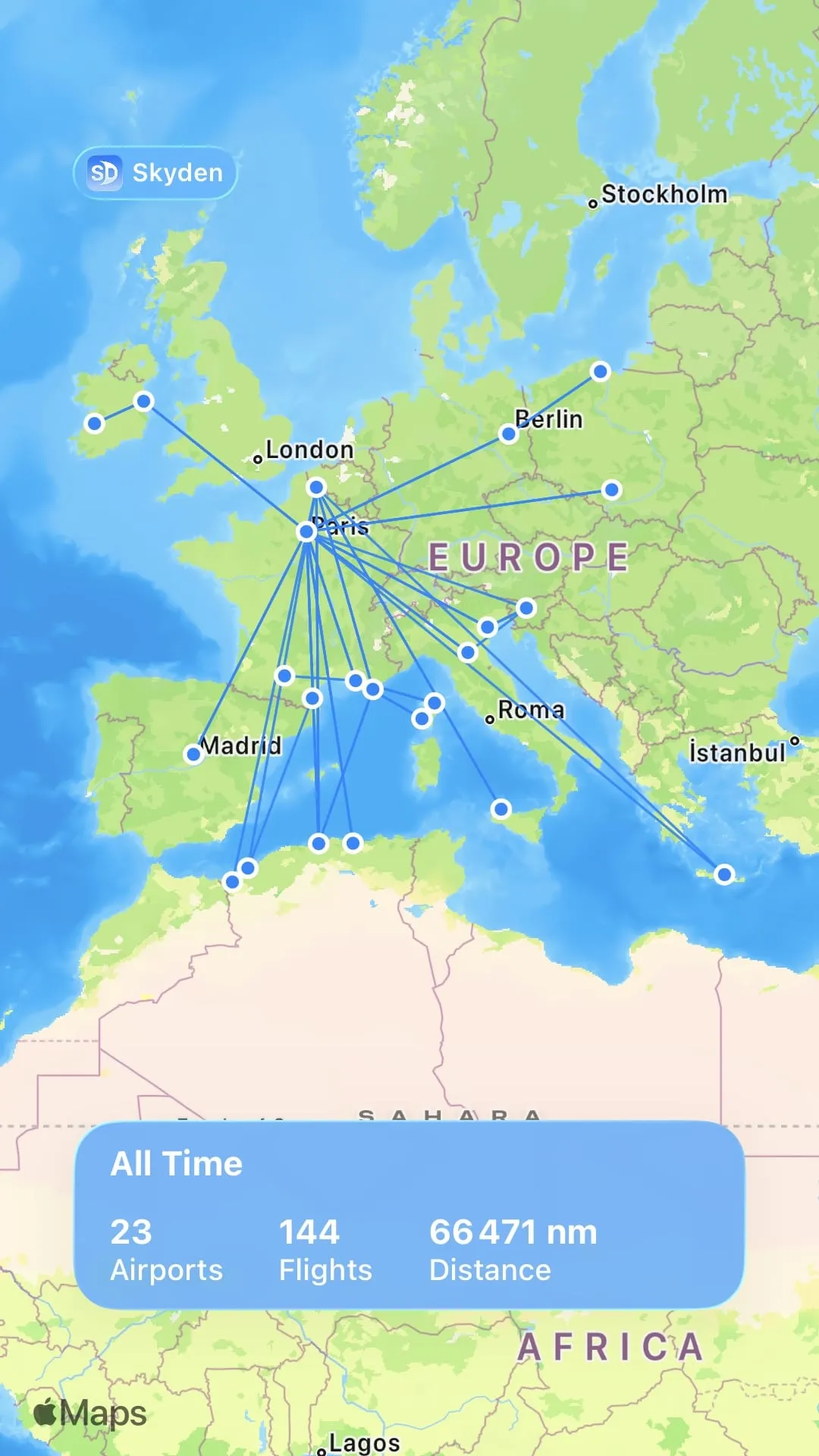 Shareable flight map card